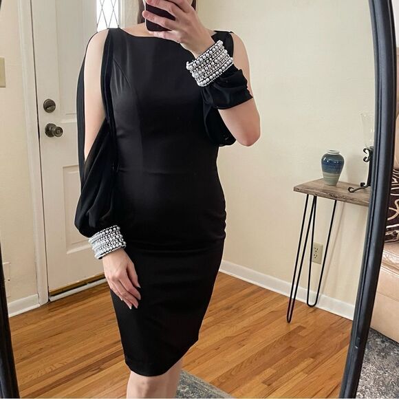Mac Duggal Black Cocktail Dress 4 - Picture 1 of 9